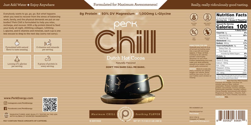 Perk Chill Dutch Hot Cocoa Flavored Drink Mix (18 Servings) - Soy Free & Peanut Free - Image 2